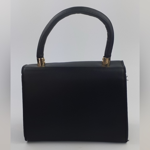 Nove Black Vegan Leather Top Handle Flap Mini Satchel - Picture 2 of 5